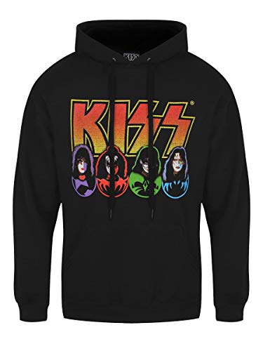 Kiss Herren Kapuzenpullover Logo Faces schwarz von Kiss