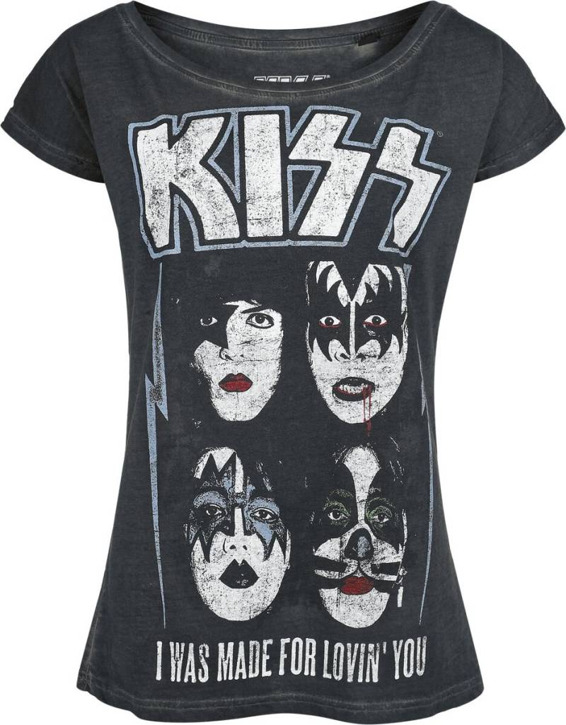 Kiss I Was Made For Lovin' You T-Shirt dunkelgrau in S von Kiss