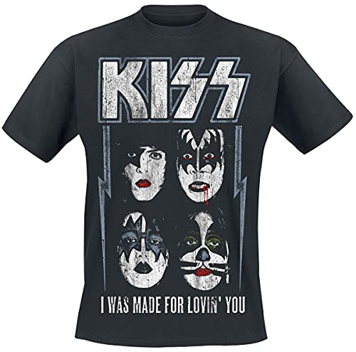 Kiss I was Made for Lovin' You Männer T-Shirt schwarz 3XL 100% Baumwolle Band-Merch, Bands von Kiss