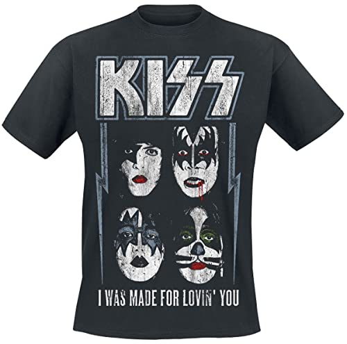 Kiss I was Made for Lovin' You Männer T-Shirt schwarz 4XL 100% Baumwolle Band-Merch, Bands von Kiss