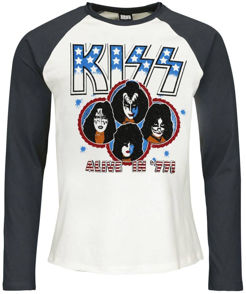 Kiss Langarmshirt - Amplified Collection - Alive In 77 - S bis XXL - für Männer - Größe S - multicolor  - Lizenziertes Merchandise! von Kiss