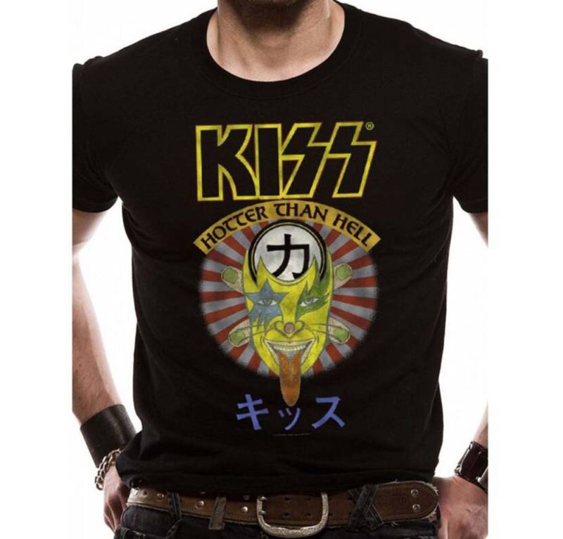 Kiss Print-Shirt KISS T-Shirt Hotter than Hell S M L XL schwarz von Kiss