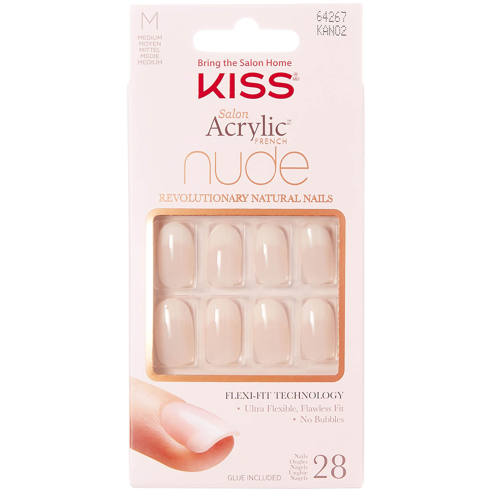 Kiss Salon-Acryl-Nude-Nägel (verschiedene Farbtöne) - Farbton: #f7e7da||Elegant von Kiss