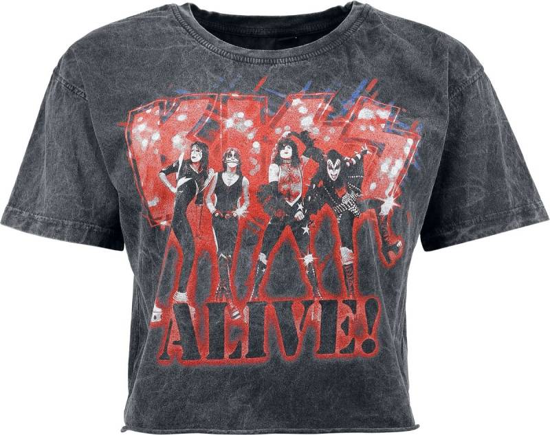 Kiss T-Shirt - Alive - S bis 4XL - für Damen - Größe 4XL - anthrazit  - EMP exklusives Merchandise! von Kiss
