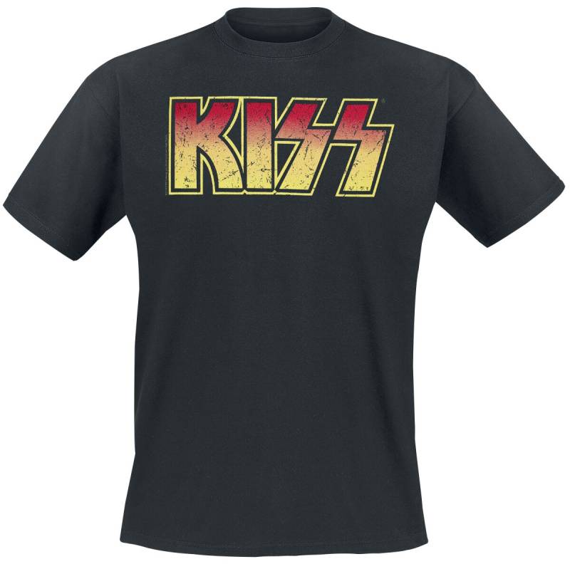 Kiss T-Shirt - Distressed Logo - XL bis 5XL - für Männer - Größe 5XL - schwarz  - Lizenziertes Merchandise! von Kiss