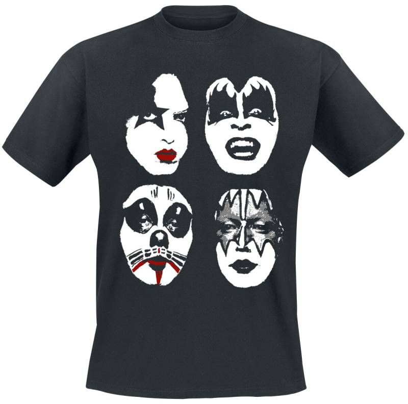 Kiss T-Shirt - Faces - S bis 3XL - für Männer - Größe XXL - schwarz  - Lizenziertes Merchandise! von Kiss