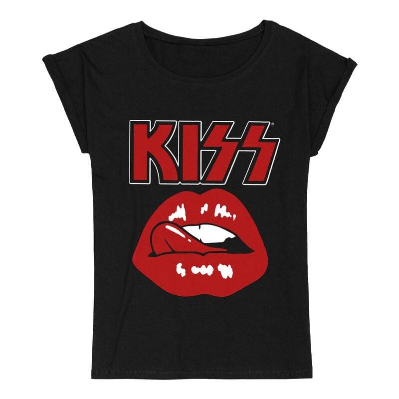 Kiss T-Shirt - Lips - S bis 3XL - für Damen - Größe XXL - schwarz  - Lizenziertes Merchandise! von Kiss