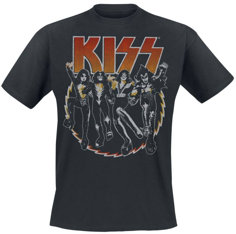 Kiss T-Shirt - Vintage Saw - S bis 3XL - für Männer - Größe S - schwarz  - Lizenziertes Merchandise! von Kiss