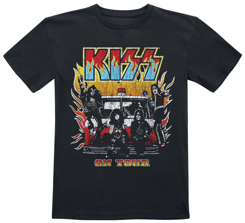 Kiss T-Shirt für Kinder - Kids - On Fire - für Mädchen & Jungen - schwarz  - Lizenziertes Merchandise! von Kiss