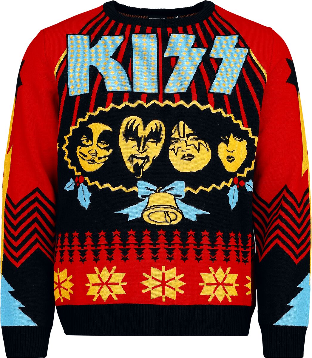 Kiss Weihnachtspullover - Holiday Sweater 2025 - S bis 5XL - für Männer - Größe M - multicolor  - EMP exklusives Merchandise! von Kiss