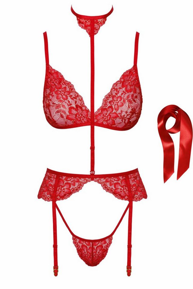 Kissable Set: Bügelloser BH 5tlg. Set in rot - L/XL von Kissable