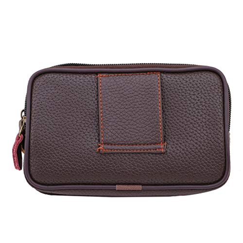 Kissherely pu-leder männer handytasche beutel multifunktionale kleine taille packtasche business brieftasche geldbörse (braun) von Kissherely