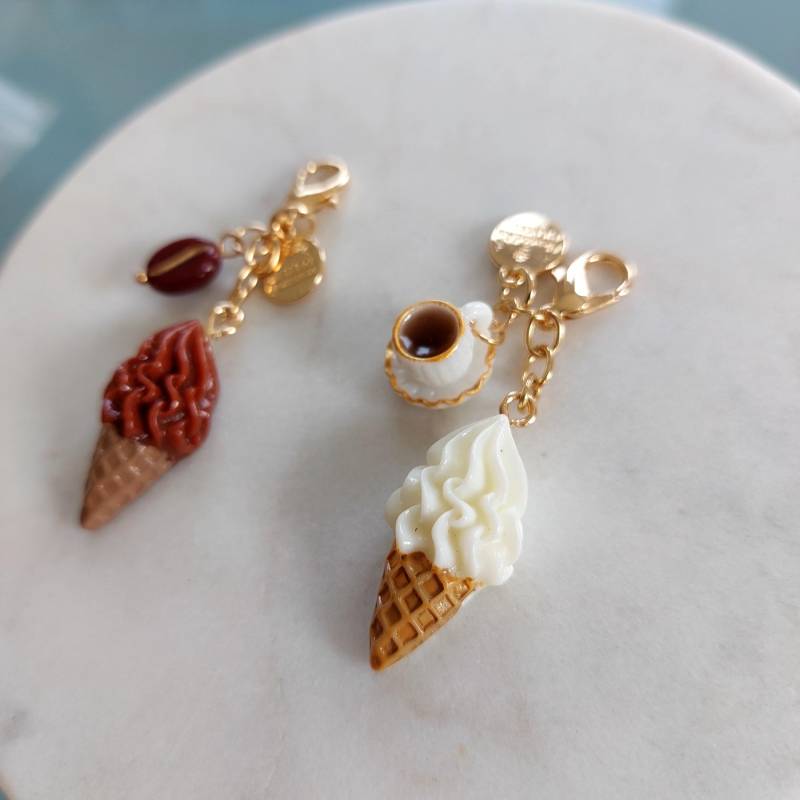 Eiswaffel Kaffebohnen Kaffee Schlüsselanhänger von KissneryJewelry