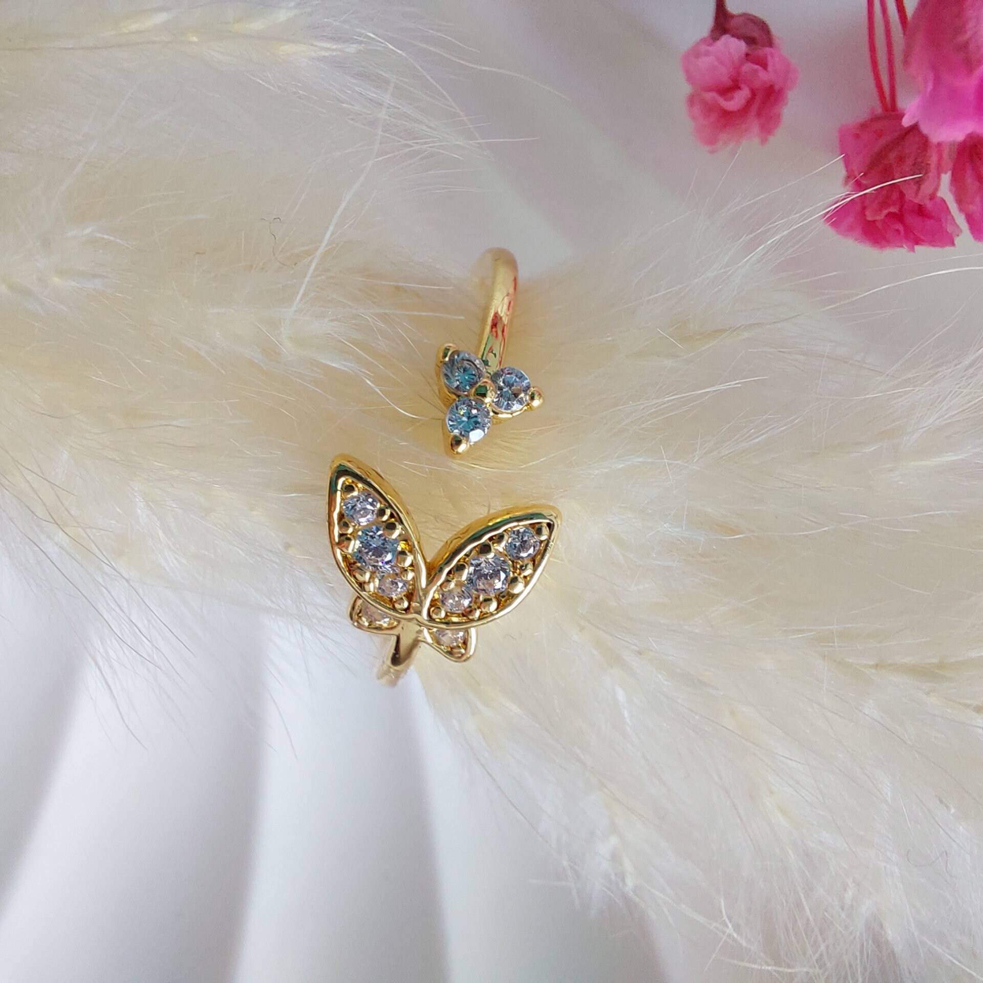 Ring Schmetterling Zirkonia Edelstahl von KissneryJewelry