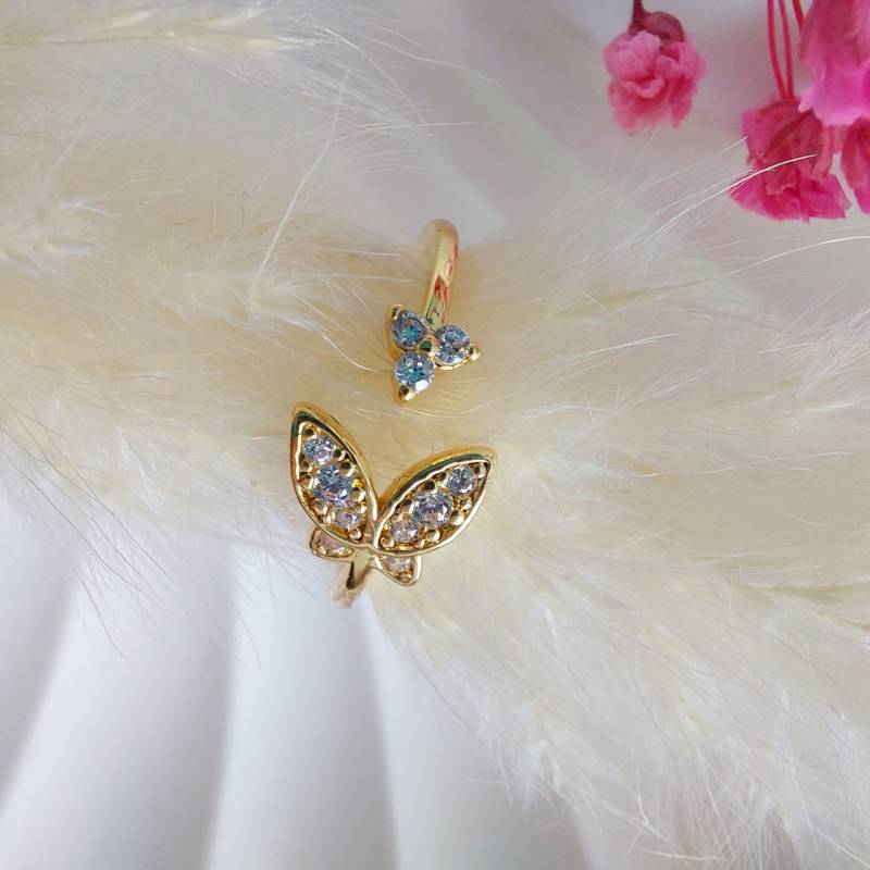 Ring Schmetterling Zirkonia Edelstahl von KissneryJewelry