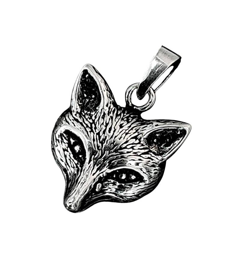 Fuchskopf Ketten Anhänger Aus 925 Sterling Silber Fox Fuchs Kopf Jagdschmuck 356 von KissofLeather