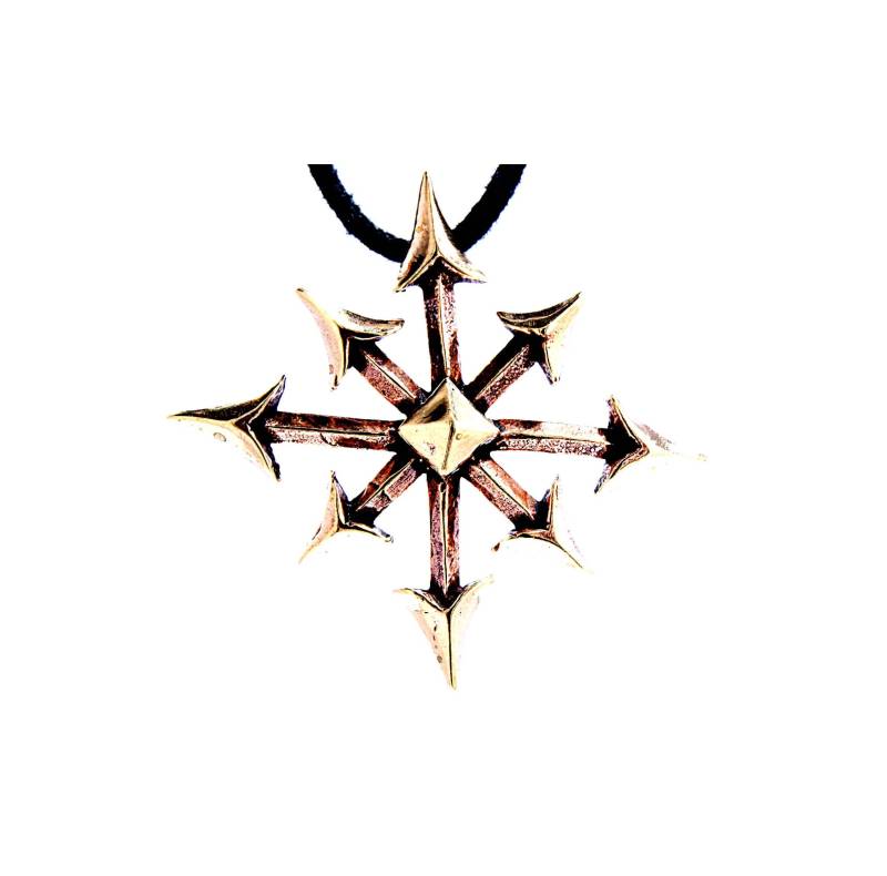 Großer Chaosstern Chaos Star Bronze Anhänger Amulett Fantasy Larp Magie Nr. 20 von KissofLeather