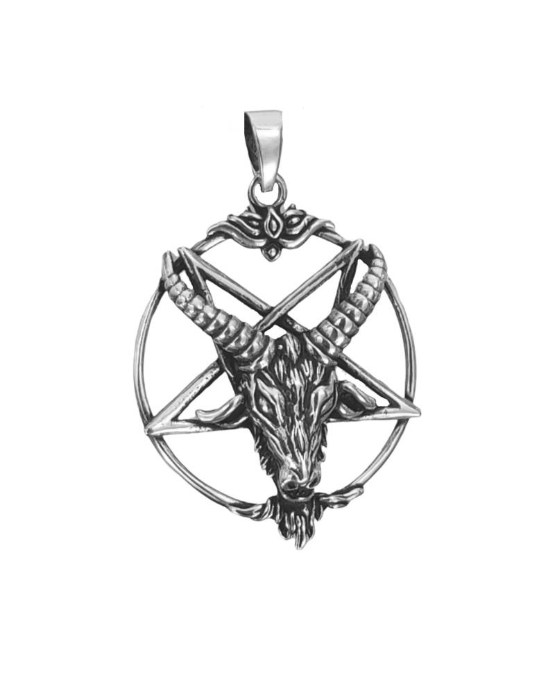 Pentagramm 925 Silber Anhänger Baphomet Ziegen Kopf Bock Nr 230 Pentagramm 925 Silber Anhänger Baphomet Ziegen Kopf Bock Nr 230 von KissofLeather