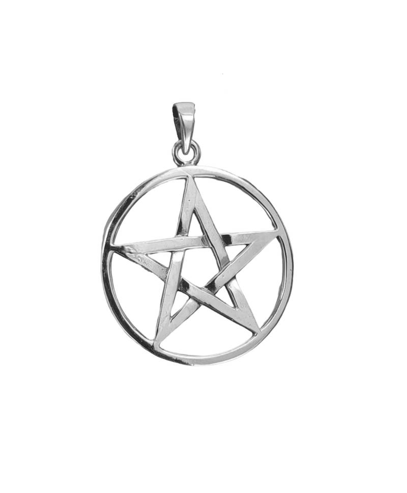 Pentagramm 925 Silber Anhänger Kette Schutzamulett Weiße Magie Pentakel Nr. 229 von KissofLeather