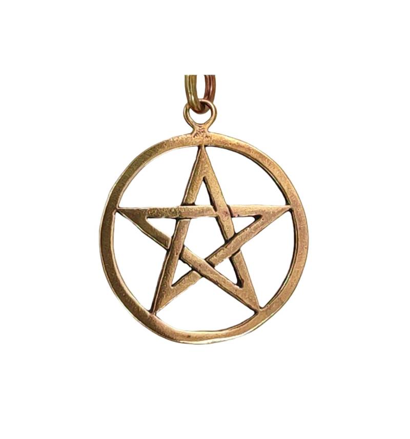 Pentagramm Anhänger Bronze Weiße Magie Schutz Zauber Hexe Pentagram Pentacle Nr. 32 von KissofLeather