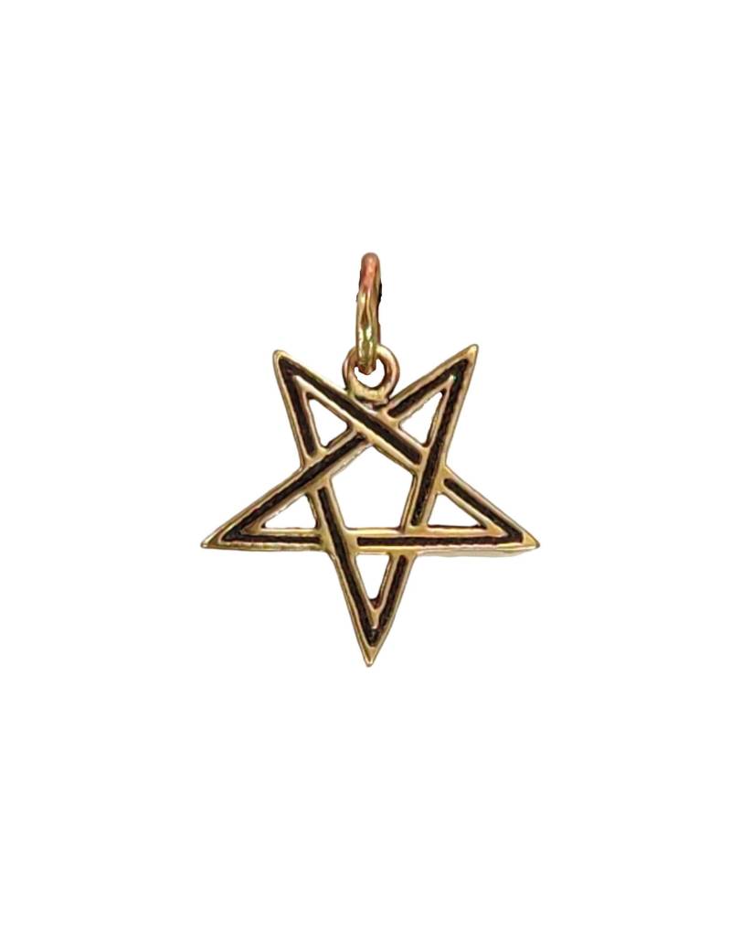Pentagramm Umgedrehtes Kreuz Satan Luzifer Bronze Anhänger Kettenanhänger Nr. 27 von KissofLeather