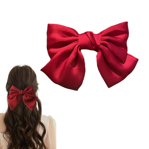 Schleife Haarspangen, Schleifen Haarklammer, Haarschleife Rot, Haarspangen Mit Schleife, Haarschleifen Mädchen mit Stoff Satin Schleife Haarklammer Haarschmuck Für Frauen Mädchen von Kisstta
