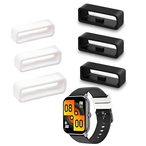 Kisstta Gummi Uhrenarmband Schlaufe, 12 Stück Armbanduhr Schlaufe, Gummiband Für Armbänder, Armband Schlaufe Halter, Geeignet Für Uhrenarmbänder (Schwarz Und Weiß, 16/18/20mm) von Kisstta