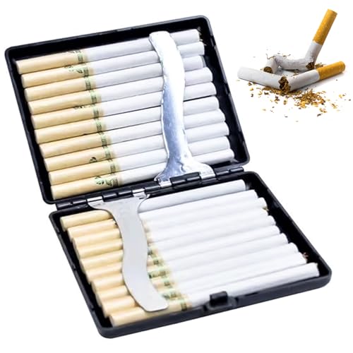 Kisstta Zigarettenetui, Zigarettenbox Personalisiert, Zigarettenetuis Schwarz für Herren,Tragbares Zigarrenetui für 20 Zigaretten, Geburtstag Party Geschenk Kosmetikkoffer von Kisstta