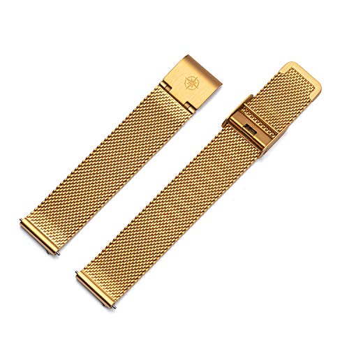 Kistanio 16 mm Milanaiseband aus Edelstahl Druckverschluß Meshband Farbe : Gold ME-16-GO von Kistanio