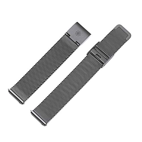 Kistanio 20 mm Milanaiseband aus Edelstahl Druckverschluss Meshband Gunmetal - ME-20-GM von Kistanio