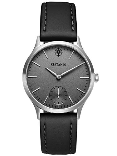 Kistanio Stratolia Damenuhr mit Lederarmband Analog Saphirglas Edelstahl Grau STR-31-124 von Kistanio