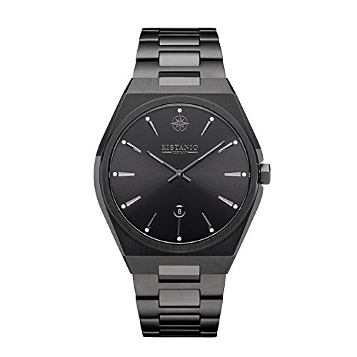 Kistanio Milano Herrenuhr mit Edelstahlarmband 10ATM Saphirglas Black Schwarz BK-BK-S von Kistanio