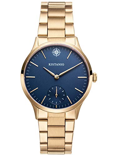 Kistanio Stratolia Damenuhr mit Edelstahlarmband Analog Saphirglas Champagner Blau STR-31-048 von Kistanio