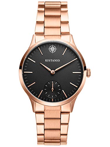 Kistanio Stratolia Damenuhr mit Edelstahlarmband Analog Saphirglas Rose Schwarz STR-31-012 von Kistanio