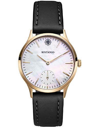 Kistanio Stratolia Damenuhr mit Lederarmband Analog Saphirglas Champagner Perlmutt STR-31-109 von Kistanio