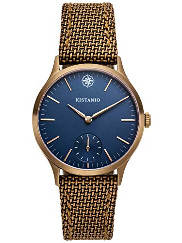 Kistanio Stratolia Damenuhr mit Lederarmband Analog Saphirglas Bronze Blau STR-31-095 von Kistanio