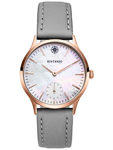 Kistanio Stratolia Damenuhr mit Lederarmband Analog Saphirglas Rose Perlmutt STR-31-103 von Kistanio