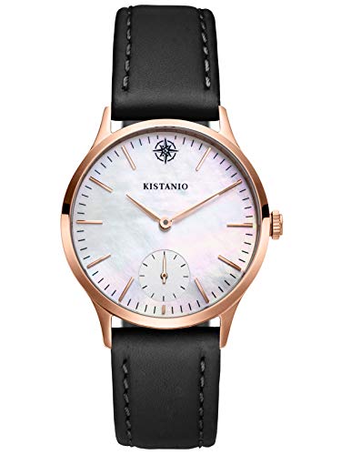 Kistanio Stratolia Damenuhr mit Lederarmband Analog Saphirglas Rose Perlmutt STR-31-117 von Kistanio