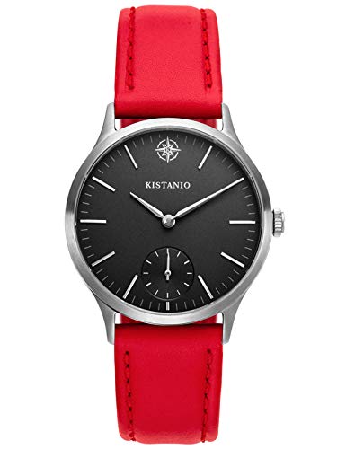Kistanio Stratolia Damenuhr mit Lederarmband Analog Saphirglas Schwarz STR-31-056 von Kistanio