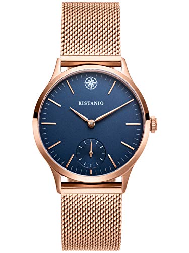 Kistanio Stratolia Damenuhr mit Meshband Analog Saphirglas Rose Blau STR-31-130 von Kistanio