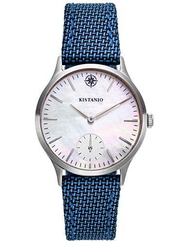 Kistanio Stratolia Damenuhr mit Textilarmband Analog Saphirglas Edelstahl Perlmutt STR-31-052 von Kistanio