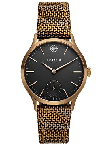 Kistanio Stratolia Damenuhr mit Lederarmband Analog Saphirglas Bronze Schwarz STR-31-083 von Kistanio