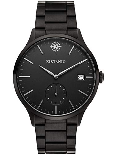 Kistanio Stratolis Herrenuhr mit Edelstahlarmband Analog Saphirglas Black Schwarz STR-40-004 von Kistanio