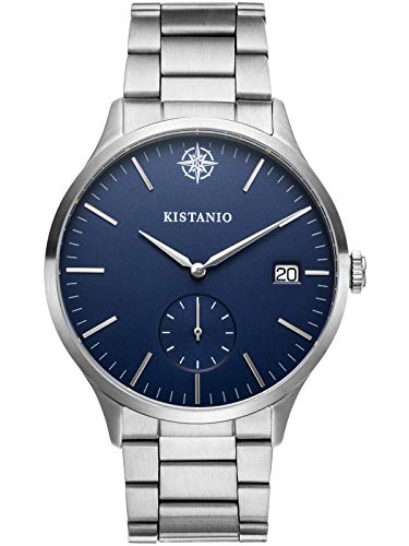 Kistanio Stratolis Herrenuhr mit Edelstahlarmband Analog Saphirglas Steel Blau STR-40-070 von Kistanio