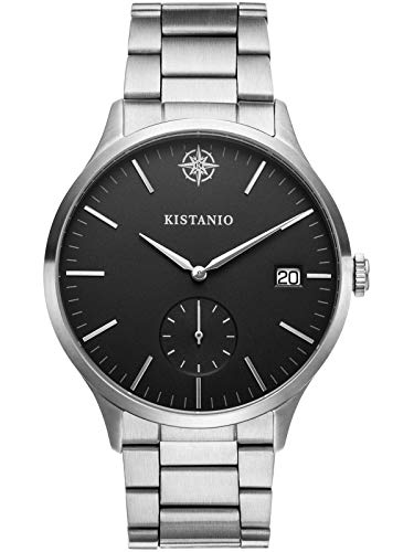 Kistanio Stratolis Herrenuhr mit Edelstahlarmband Analog Saphirglas Steel Schwarz STR-40-052 von Kistanio