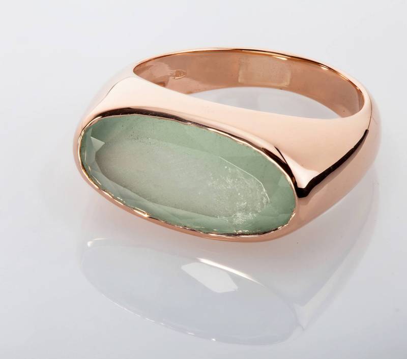 Aquamarin Oval Gold Ring - März Geburtsstein Edelstein Ringe Für Sie Polierter Rose Blau Aquamarin Oval Gold Ring - März Geburtsstein Edelstein Ringe Für Sie Polierter Rose Blau von KisufimJewelry