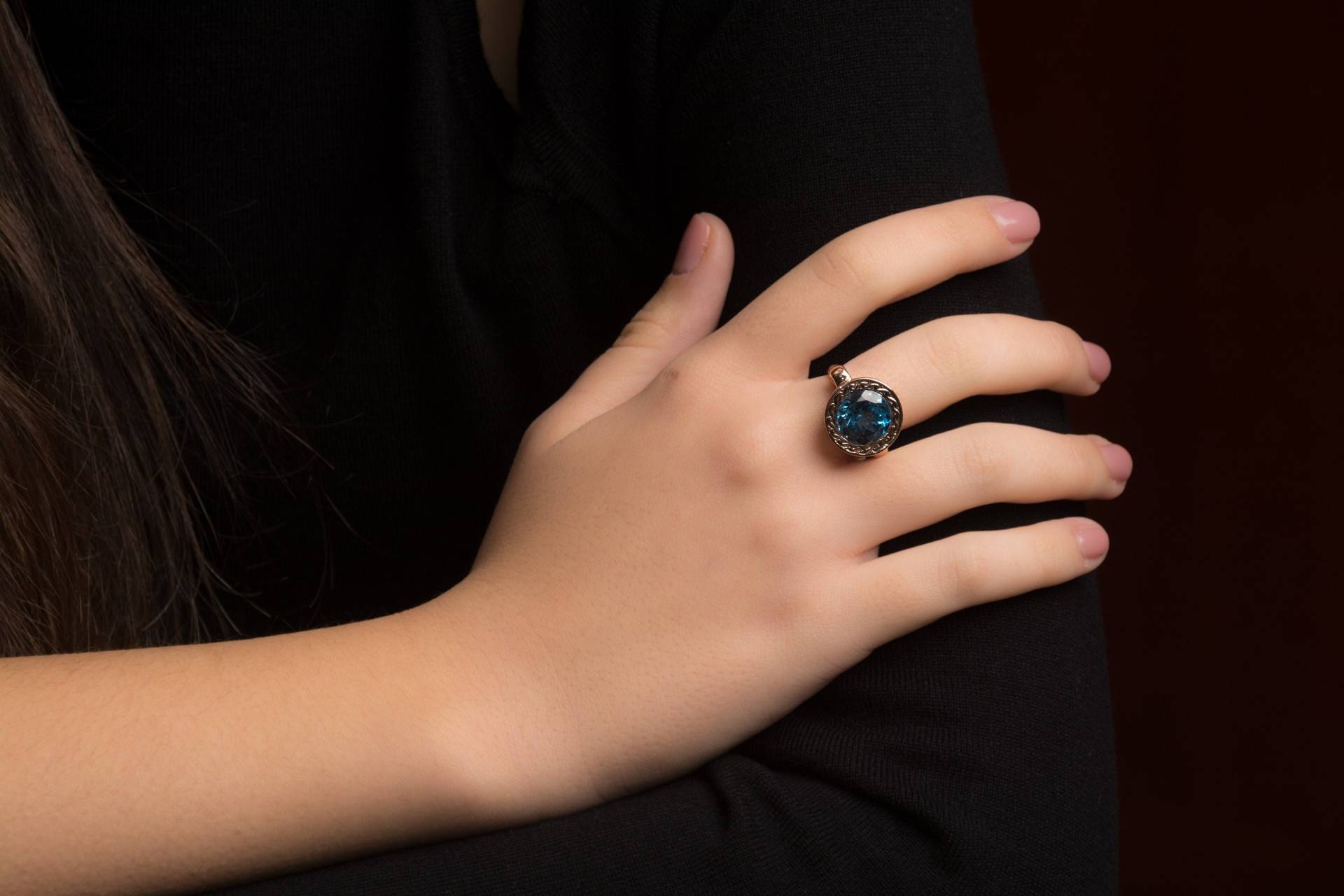 Blauer Topas 14K Solid Gold Ring - Rose Edelstein Ringe Statement Frauen Mit Blauem Blauer Topas 14K Solid Gold Ring - Rose Edelstein Ringe Statement Frauen Mit Blauem von KisufimJewelry
