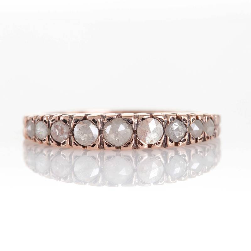 Diamant Stacking Band - Verlobungsring Handgemachter Ring Rose Gold Vintage Stil Ehering Geschenk Für Sie Diamant Stacking Band - Verlobungsring Handgemachter Ring Rose Gold Vintage Stil Ehering Geschenk Für Sie von KisufimJewelry