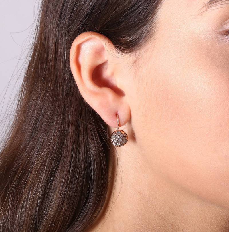 Runde Diamant Ohrringe - Pave 14K Rose Gold Cut Kleine Braut Hochzeit von KisufimJewelry