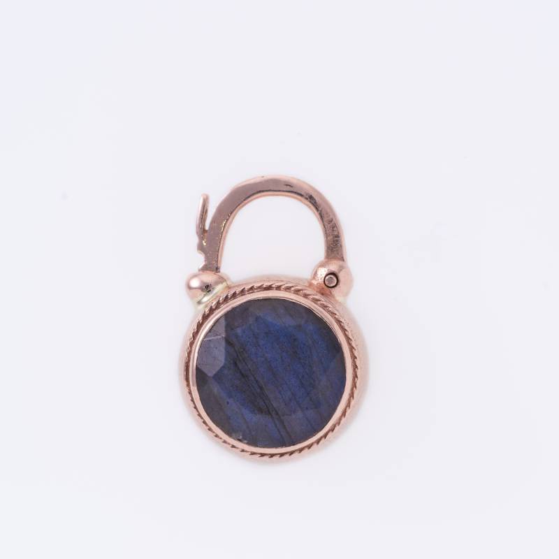 Rundes Labradorit Edelstein Vorhängeschloss - Schmuck Liebesschloss Mit in 14K Rose Gold Rundes Labradorit Edelstein Vorhängeschloss - Schmuck Liebesschloss Mit in 14K Rose Gold von KisufimJewelry